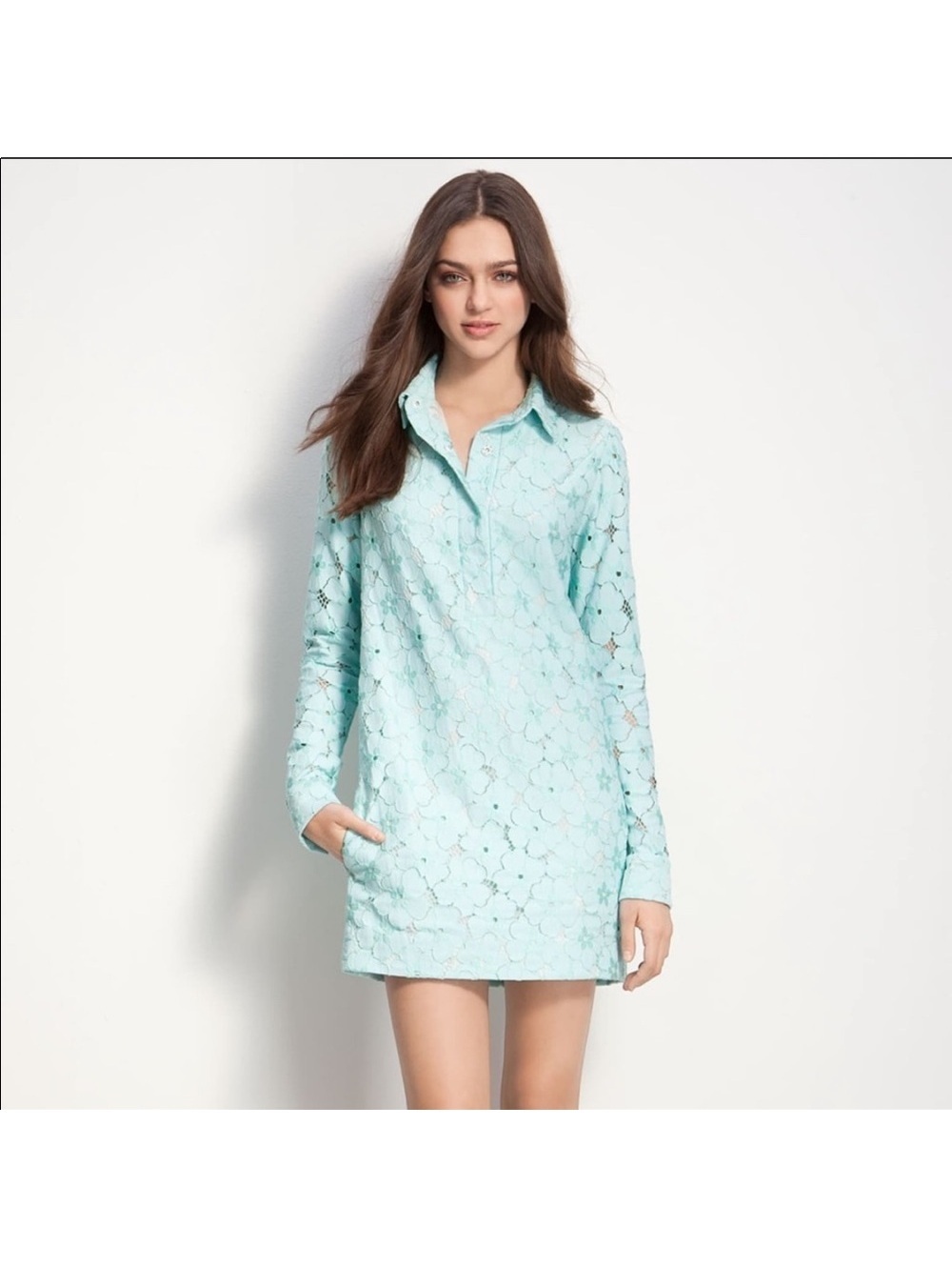 Diane Von Furstenburg Leandra Blue Lace Dress 8‎